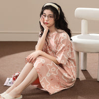 Cute Striped Womens Short-sleeve Loungewear With Color-blocking