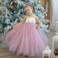 Pearl Rhinestone Candy-colored Fluffy Dress For Children