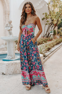 Ladies Fashion Print Sexy Beach Jumpsuit