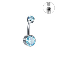 Double-headed Zircon Puncture Internal Thread Titanium Alloy Navel Stud