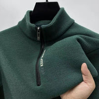 Half Zipper Velvet Padded Thickened Sweater Men's Winter