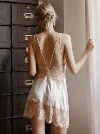 Sexy pajamas lace home wear see-through suspender nightdress