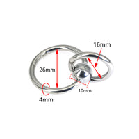 3x24mm Double Ring Pure Titanium Steel Male Piercing Large Inner Diameter Piercing Jewelry