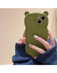 Solid Color Bear Ear Retro Mobile Phone Case