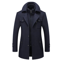 Men's Woolen Coat Fashion Double Collar Cold-resistant