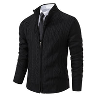 Men's Stand Collar Casual Fashion Cardigan Sweater Coat