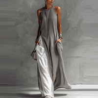 Womens Sleeveless Loose-Fit Off-Shoulder Dress With Pockets