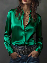Women's Western-style Resort Casual Satin Best-selling Shirt