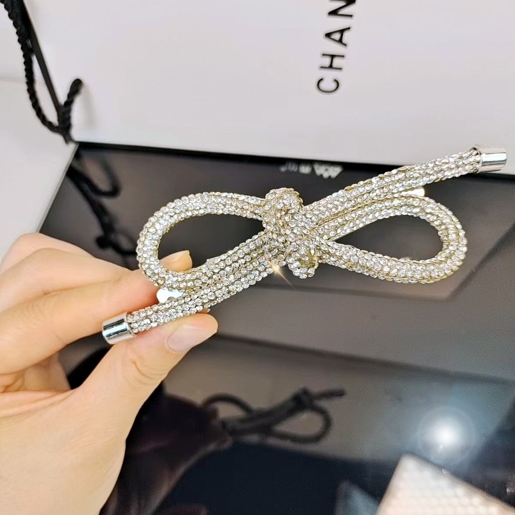 Rhinestone Bow Spring Clip Advanced Sense