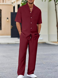 Fashionable Casual Loose Lapel Short-Sleeve Suit