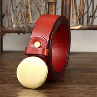 Fashion Smooth Round Buckle Belt For Men