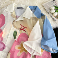 Summer Thin Couple Casual Printed Short Sleeves Shirt