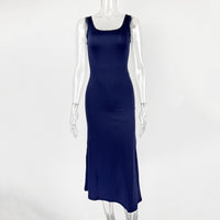 Slimming Square-Neck Elegant Sleeveless Tank Dress For Women