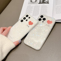 Shell Pattern Love Heart Mobile Phone Case Plastic Protective Shell
