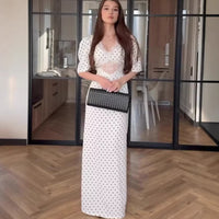 Retro Short-Sleeve Polka-Dot Lace Dress