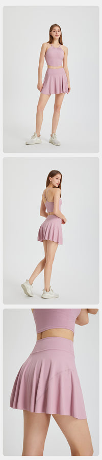 Women's One-piece High Waist Running Sports Skirt