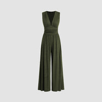 Sleeveless Knitted Jumpsuit Loose Wide-leg Pants