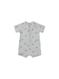Boys And Girls Baby Short Sleeve Quick-drying Printing One-piece Swimsuit