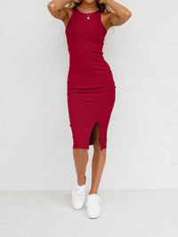 Fashionable Printed V-Neck Slip Dress