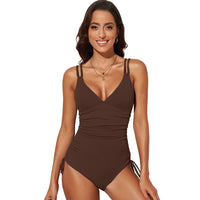 V-neck Spaghetti Straps One-piece Swimsuit
