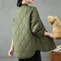 Plus-size Casual Crew-neck Cotton Coat