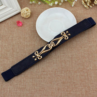 Spring And Summer Women's Thin Dress A Pair Of Buckles Elastic Waist Seal