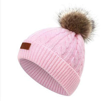 Cute wool ball knitted hat