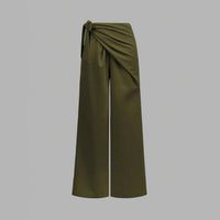Bow-tie Woven Fashionable Trousers Straight-leg Pants