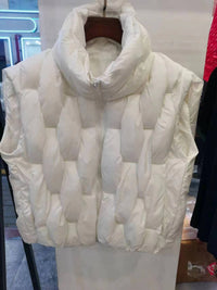 Fried Street Stand Collar Down Women's Cotton Vest
