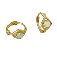 Minimalist Hollow Triangle Earrings With Opal Inlay