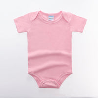 Solid color short sleeve baby bodysuit
