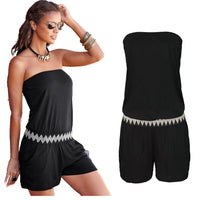Women's Loose One-Line Neck Sleeveless Casual Jumpsuit