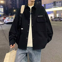 Retro Corduroy Long-Sleeve Shirt Men's Autumn Japanese Style