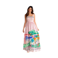 Fashionable And Elegant Linen Slip Dress In A Resort Style