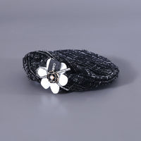 Flower Beret Hat Bow Lace Bib
