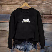Loose Round Neck Pullover Animal Print Sweater