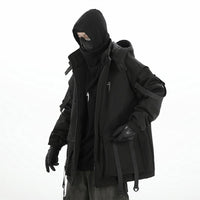 Winter New Functional Fan Moving Ribbon Hooded Cotton Jacket Men