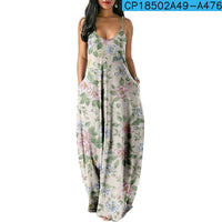 Women's Fashionable Printed Sleeveless Pocket Dress
