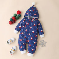 Baby Clothes Cotton Letter Santa Patchwork Plaid Long Sleeve Baby Bodysuit