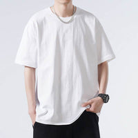 Autumn Men's Short-sleeved T-shirt Cotton Round Neck