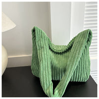 Casual Corduroy Womens Minimalist Shoulder Tote Bag