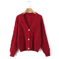 Autumn Fashion New Soft Glutinous Button Long-sleeve Cardigan Sweater