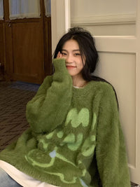 Cartoon Soft Glutinous Mink Fur Cute Rabbit Sweater For Women