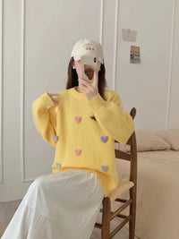 Loose And Lazy Style Sweet Knitted Sweater Pullover Autumn And Winter New
