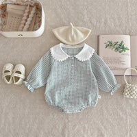 Long Sleeve Bottom-covering Rompers Baby Girl Doll Collar Romper