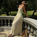 Womens Sexy Neck-Strap Polka-Dot Retro Ruffled Elegant Polka-Dot Dress