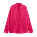 Long Sleeve Thin Flyaway Jacket Casual Striped Shirt