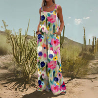 Women's Vintage Print Jumpsuit European And American Loose