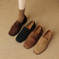 Women's Sheepskin Pumps With Square Toes And Retro Round Toes