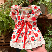 Pet Clothes Flounced Sleeve Three Colors Dress